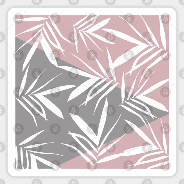 Leaves decoration. Triangles. pink-grey. Magnet by PrintedDreams